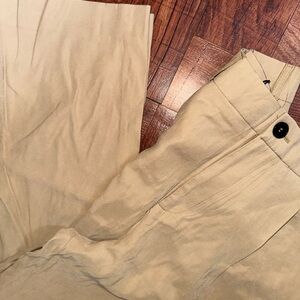 ZARA CREAM LINEN TROUSERS